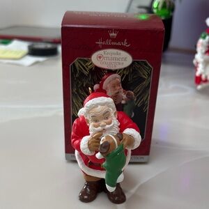 Hallmark Santa Keepsake Ornament Collector’s Club 1996-2000.  Each Santa is fun!